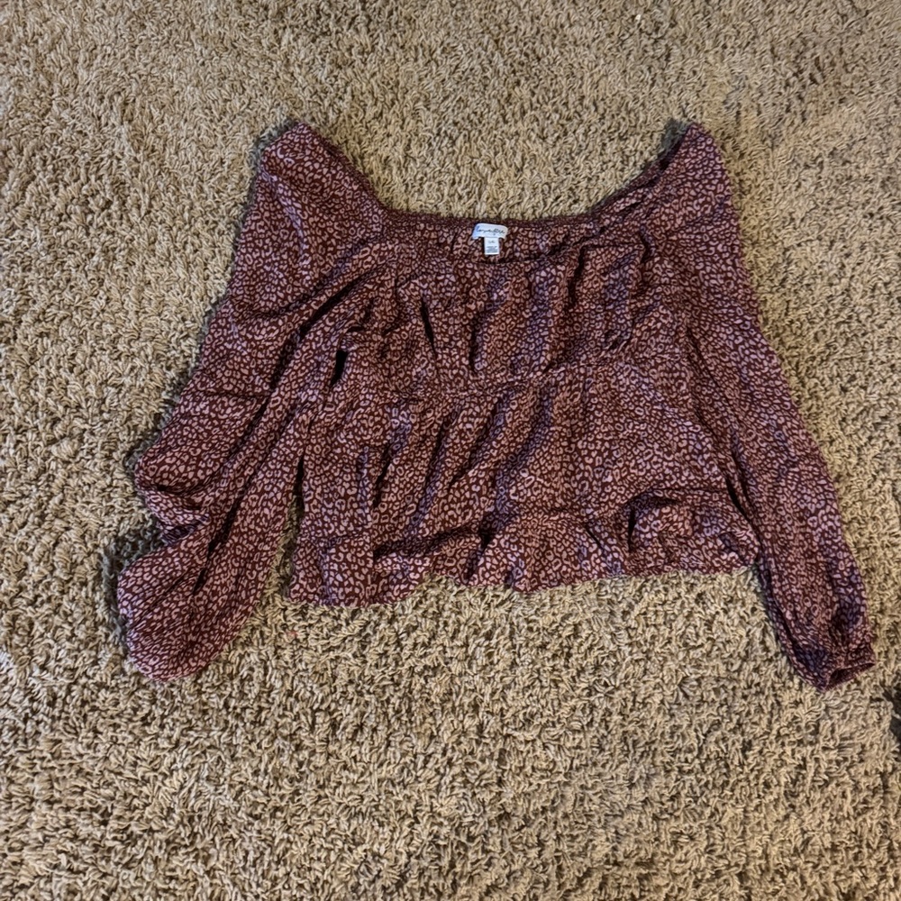 Women's Floral Blouse - Brown